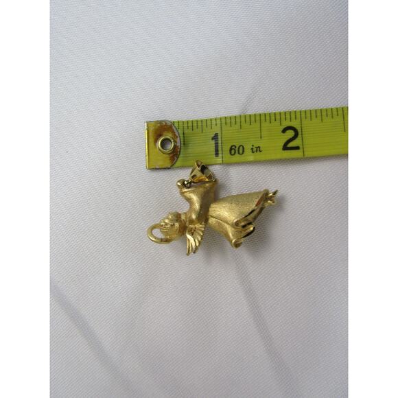 Gold Tone Angel Bell Brooch Boho Holiday Minimalist - Picture 3 of 3